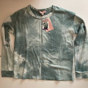 NWT Brushed Knit Top in Tie-Dyed Print Small color is Blue Haze